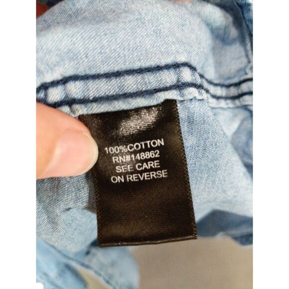 TORRID‎ Womens Button Shirt SZ 2X Taylor Medium Wash Denim Blue Country Rodeo - Picture 9 of 11